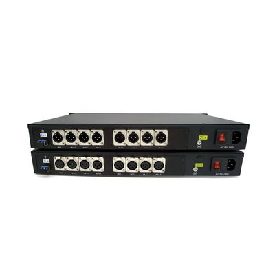 3 ο ήχος καρφιτσών XLR Banlanced στο μετατροπέα 1U ινών βασανίζει 8 κανάλια