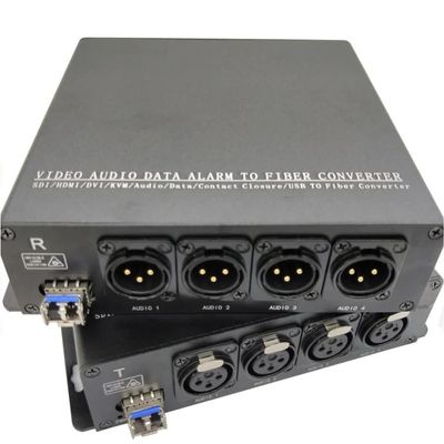 Οπτική ίνα AES EBU στον αναλογικό ακουστικό μετατροπέα 4ch με την ενιαία ίνα